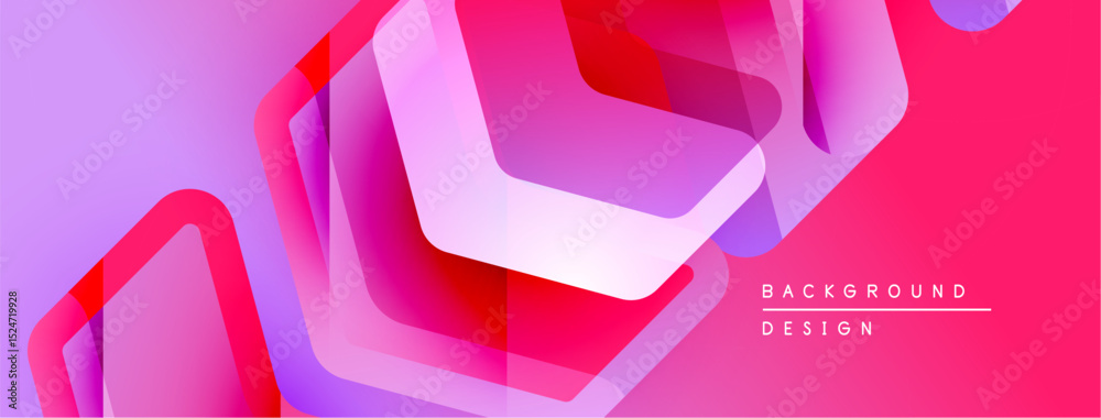Aufkleber Abstract geometric shapes overlap. Vibrant pinks, purples create dynamic visual texture. Modern design element for backgrounds.
