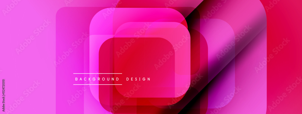 Poster Abstract geometric shapes, vibrant pinks, reds create modern background. Overlapping layers suggest depth, dynamic composition.