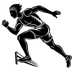 Illustration of a sprinter athlete starting from the starting block