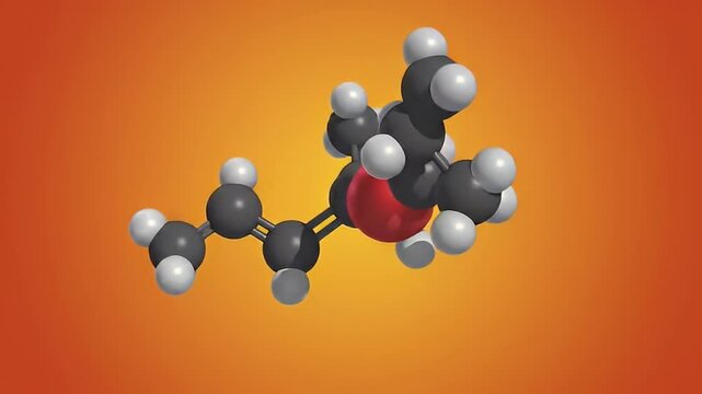 Rotating 3D Model of a Compound Against Orange Background