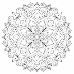 Relaxation Fusion Art Harmony Elegant Inspirational Mandala Art Illustration with Intricate Patterns and Spiritual Design for Meditation and Decoration