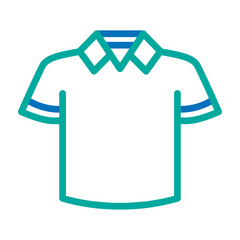 Casual Shirt Vector Line Blue Bluish Green Icon Design