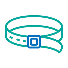 Leather Belt Vector Line Blue Bluish Green Icon Design