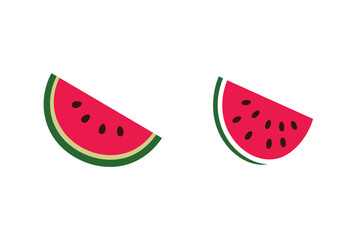 Colorful Watermelon Slice Vector – Summer Fruit Clipart icon