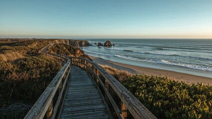 Fototapeta premium pier at sunset
