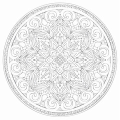 Abstract Geometry Vector Decorative Ornamental Traditional Mandala Art Illustration with Intricate Patterns and Spiritual Design for Meditation and Decoration