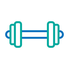 Dumbell Vector Line Blue Bluish Green Icon Design