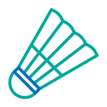 Bedminton Shuttle Vector Line Blue Bluish Green Icon Design