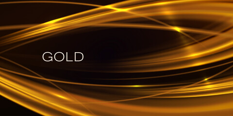 Exquisite golden wavy textured background with bright shine.