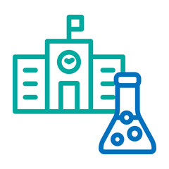 Science Fair Project Vector Line Blue Bluish Green Icon Design