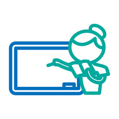 Teacher Vector Line Blue Bluish Green Icon Design