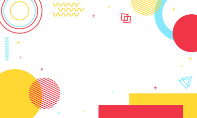 abstract colorful memphis design abstract shape illustration frame border banner