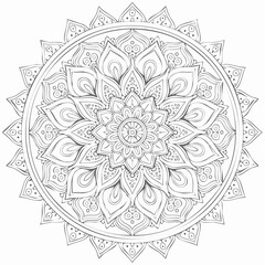 Inspirational Stylized Detailed Spirit Abstract Relaxation Mandala Art Illustration with Intricate Patterns and Spiritual Design for Meditation and Decoration