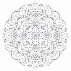 Doodle Geometry Boho Cultural Contemporary Circular Mandala Art Illustration with Intricate Patterns and Spiritual Design for Meditation and Decoration