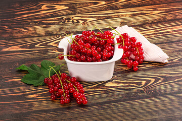 Ripe and juicy red currants berry
