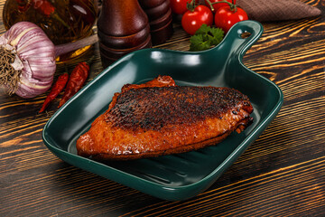 Roasted duck breast in cherry