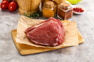 Raw beef piece for cooking