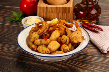 Fritto misto - deep fried seafood mix