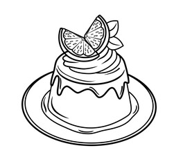 a plate of custard pudding with orange topping