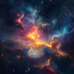 Luminous Softly With Abstract Nebula Glow Multi-Layered