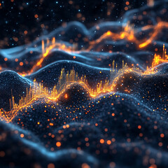 Abstract Financial Market Landscape Fluctuating With Donzb