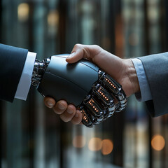 And Business Handshake Executive Between Close-Up