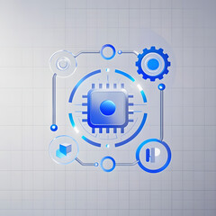 Obraz premium Chip Design Tech Concept