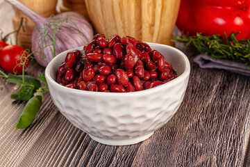 Vegan cuisine canned red kidney beans