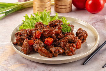 Hungarian goulash with beef meat