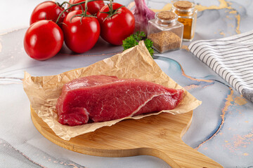 Raw beef meat fillet piece