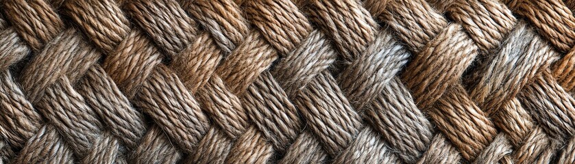 Textured woven pattern in shades of brown and grey, perfect for backgrounds.