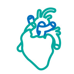 Obraz premium Heart Vector Line Blue Bluish Green Icon Design