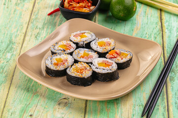 Koream homemade roll Kimbap with nori seaweed