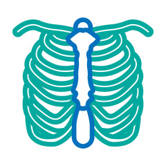 Ribs Vector Line Blue Bluish Green Icon Design