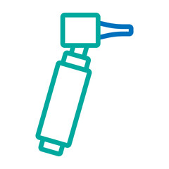 Otoscope Vector Line Blue Bluish Green Icon Design