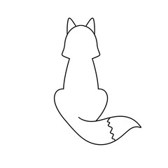 A white fox is sitting on its hind legs