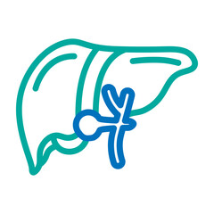 Liver Vector Line Blue Bluish Green Icon Design