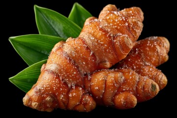 Fresh Turmeric Roots  Vibrant Spice  Culinary Ingredient  Herbal Remedy  Healthy Food  Clo