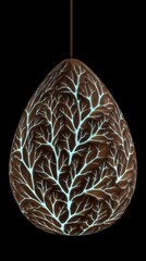 Eco Friendly Wooden Pendant Lamp  Mycelium Design  Interior Decor Lighting