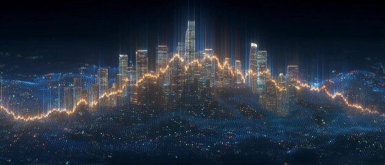 Abstract Cityscape  Finance  Investment  Stock Market Growth