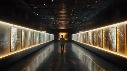 Obraz premium Modern gallery, empty hall