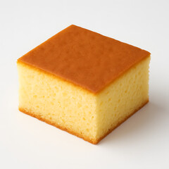 sponge cake on white background