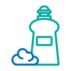 Dish Soap Vector Line Blue Bluish Green Icon Design