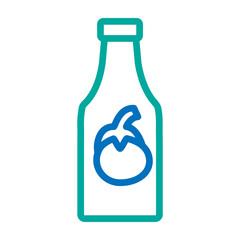 Ketchup Vector Line Blue Bluish Green Icon Design