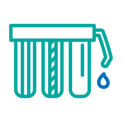 Water Filter Vector Line Blue Bluish Green Icon Design