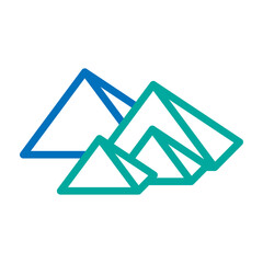 Tourist Attraction  Vector Line Blue Bluish Green Icon Design