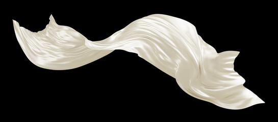 Luxury pearl fabric isolated on black background 3D render