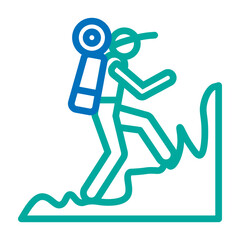 Adventure  Vector Line Blue Bluish Green Icon Design