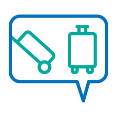 Obraz premium Travel Blogging Vector Line Blue Bluish Green Icon Design