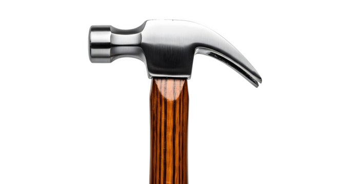 A close up shot of a hammer with a wooden handle on a black background space isolated on white background, tarensparent background, png, jpg,jpeg,  on transparent background